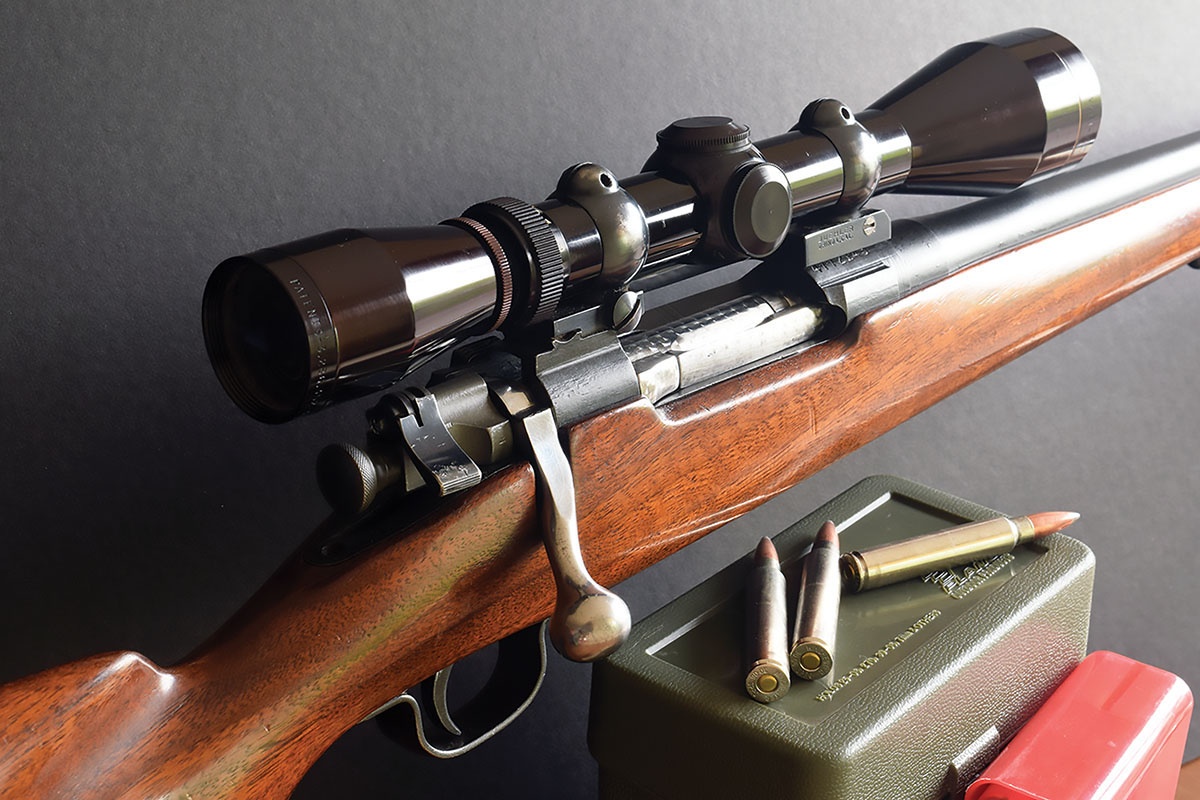 Wayne replaced the J.C. Higgins scope with a 3-9x Leupold Vari-X II, a ’60s optic of “Gibbs vintage.”